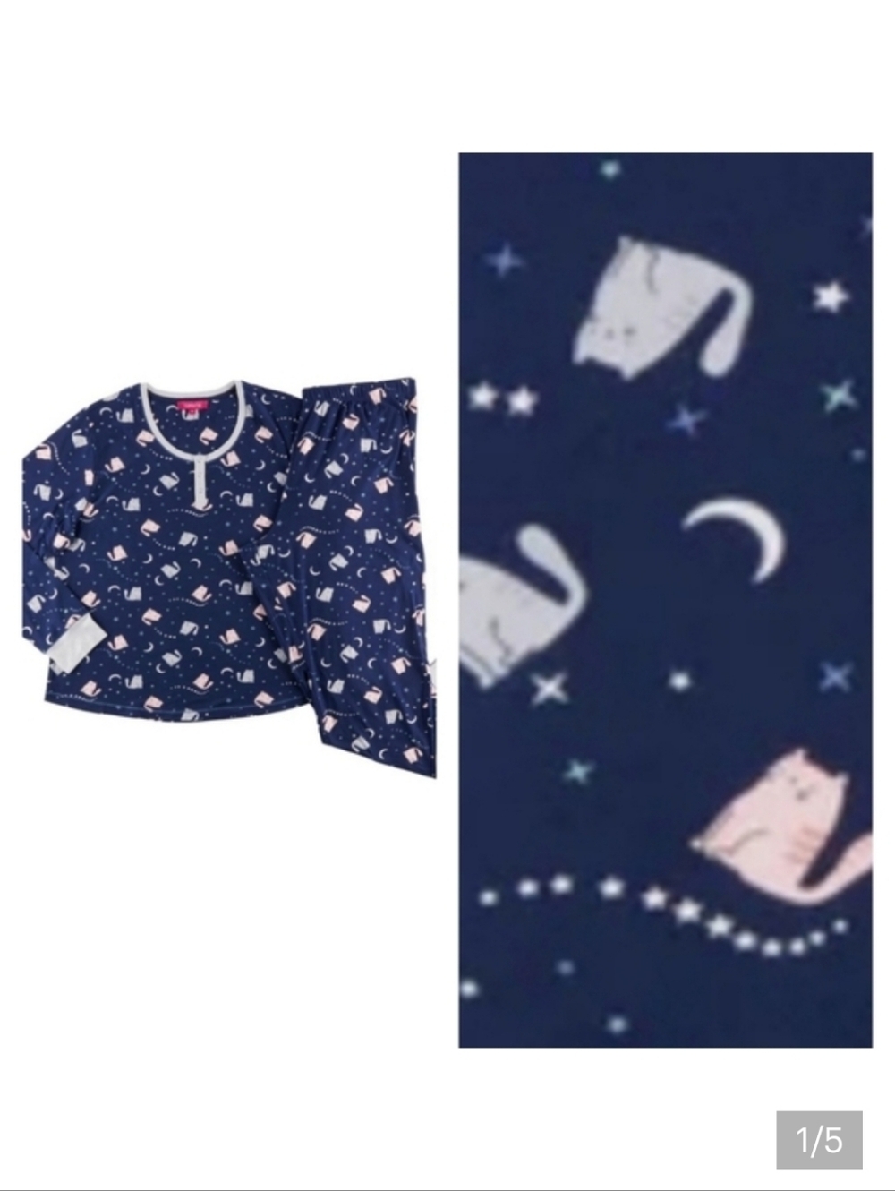 🆕️🐈‍⬛ 1X KITTY CAT & MOON COMFY COZY PJ SET - CREW NECK🐈‍⬛
